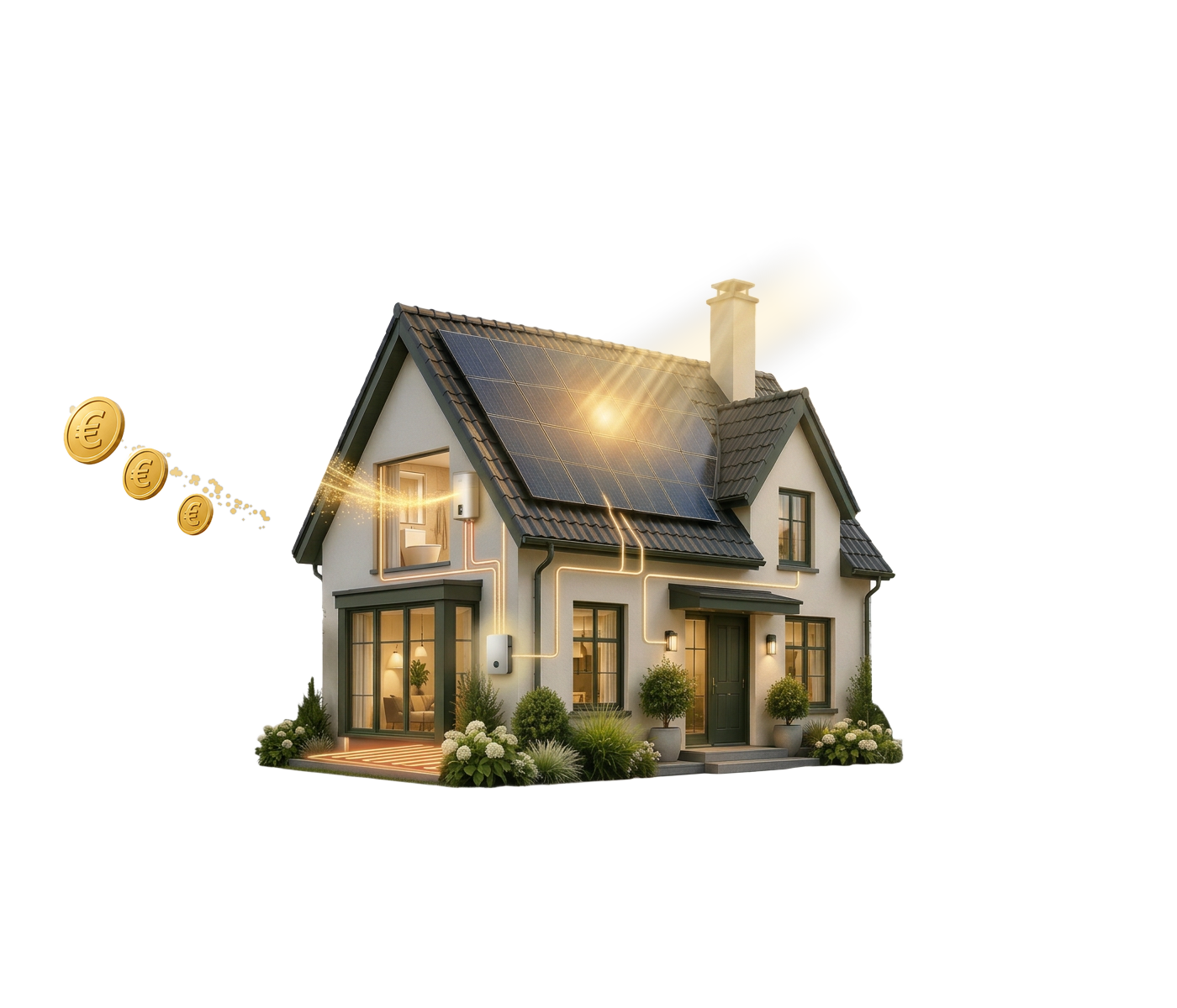 Woning waarin zon, verwarming en slim energiegebruik samen financiële waarde opleveren